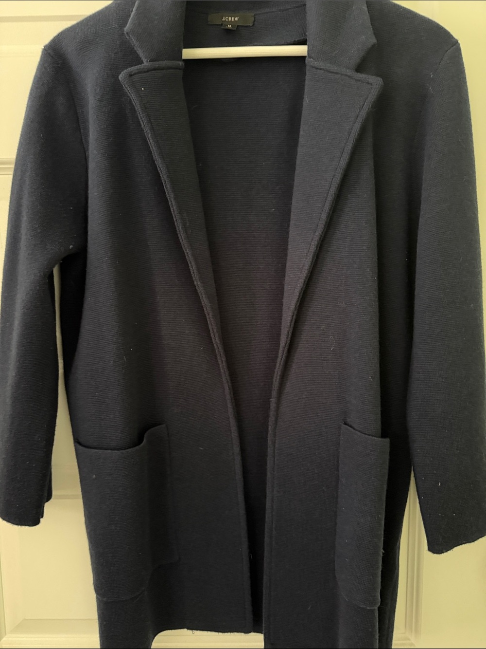 J. Crew Navy Open-Front Knit Cardigan Coatigan
